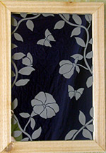 Morning Glory and Butterfly Etched Glass Mirror