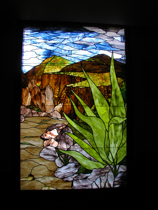 Bethany Lutheran stained glass scene window 1