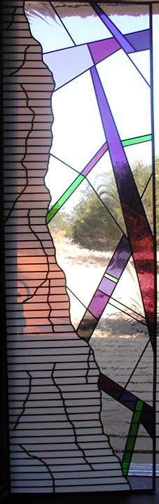Abstract stained glass door panel