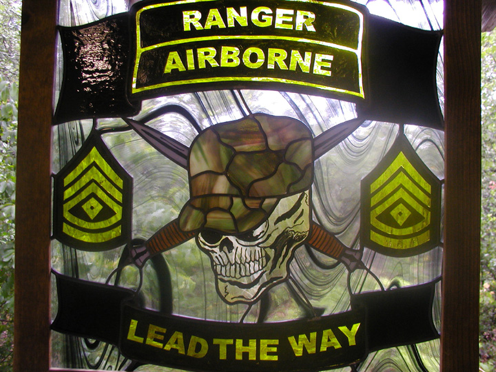 Army Rangers Stained Glass Window