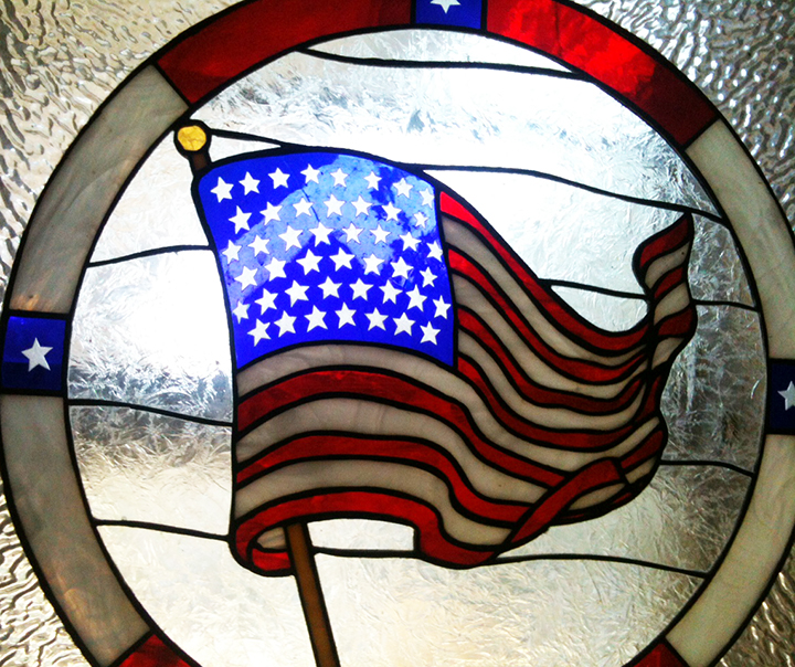 Old Glory Stained Glass Window