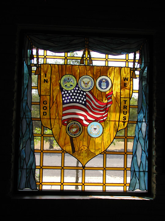 Patriotic Memorial Stained Glass Window 