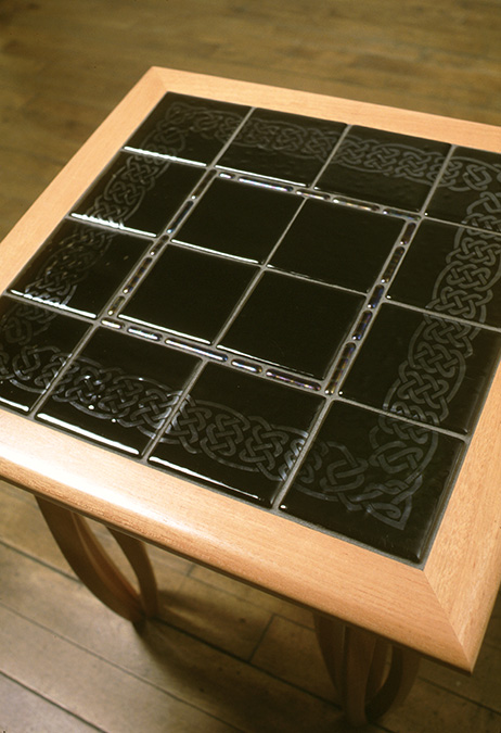 Ceili Celtic Fused Glass and Wood Table