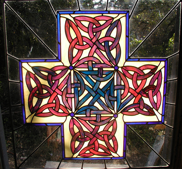 Celtic Knotwork Cross Window
