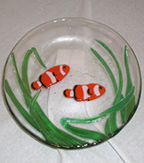 Fused Glass Clown Fish Bowl