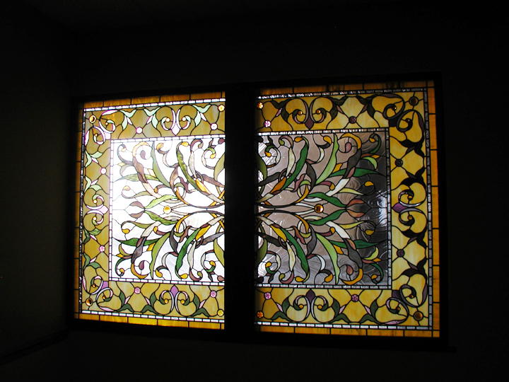 Custom stained glass window for a hospitol meditation room