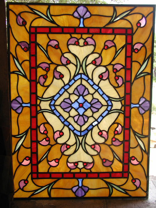 Langston Stained glass Door Panel