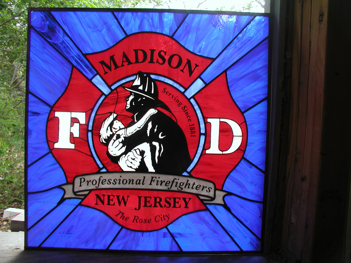 Madison Fire Department Stained Glass Sheild