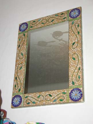 Mosaic Bordered Hanging Mirror