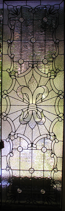 Fleur de Lis Leaded Glass Door Panel 