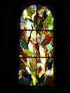 Custom stained glass abstract hall window