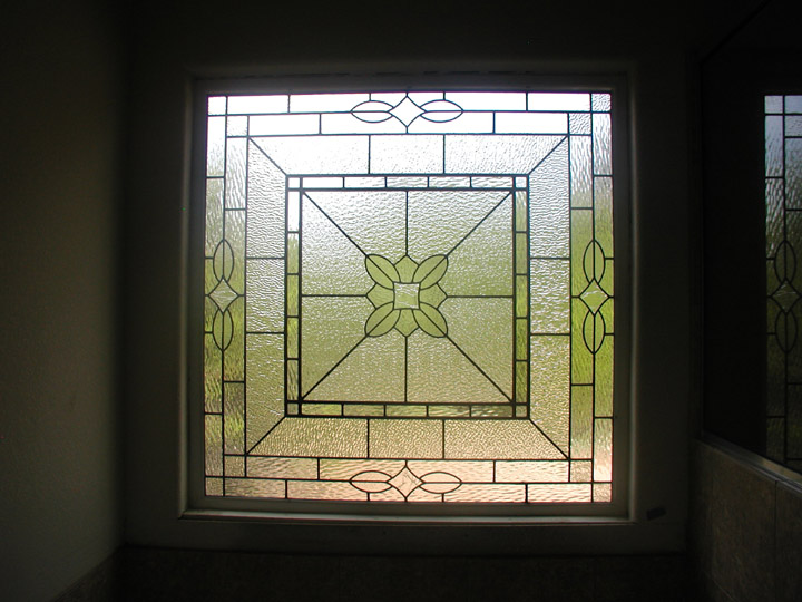 Leaded clear textured glass bathroom privacy window