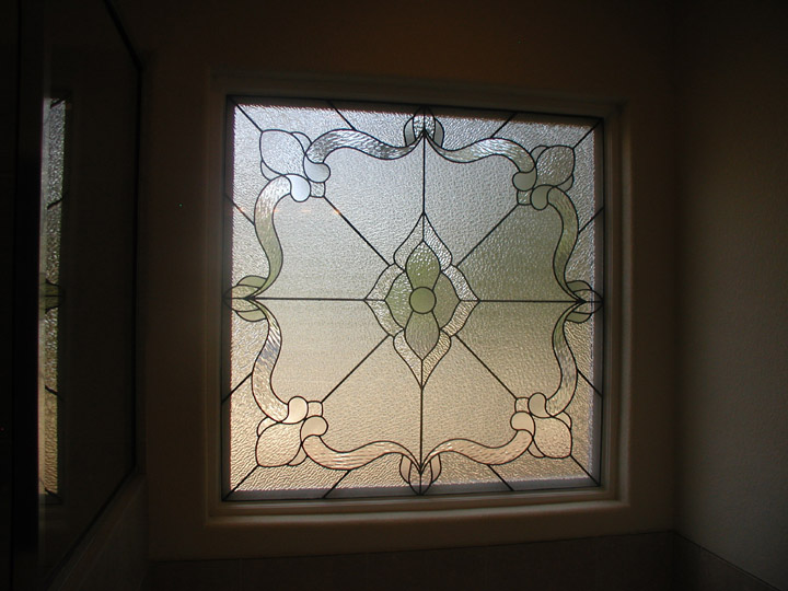 leaded clear textured glass bathroom privacy window