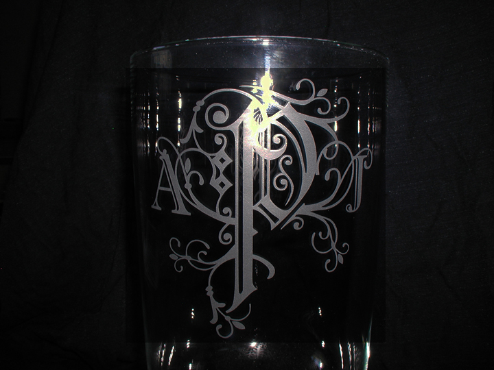 Etched Glass Wedding Table Center Pieces