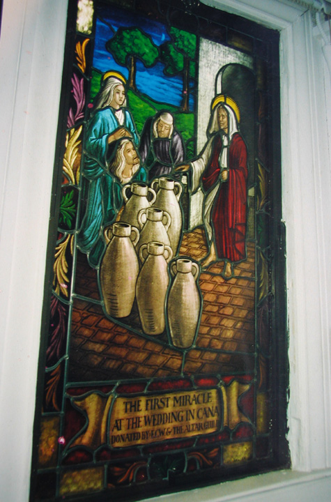 wedding at cana custom stained glass window