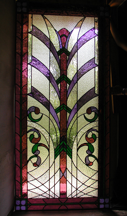 ZNR art deco stained glass window