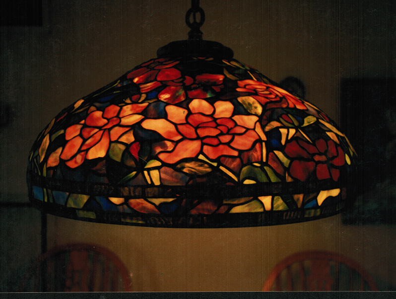 22 Inch Peony Tiffany Reproduction Hanging Lamp 