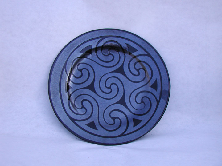 7" Slumped Glass Celtic Spirals Plate