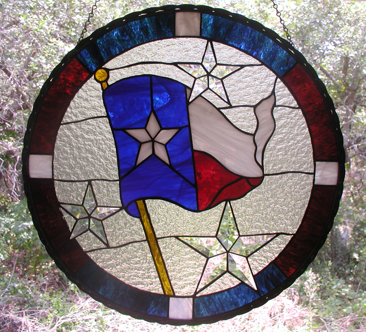 Texas Flag Stained Glass Hanging Panel