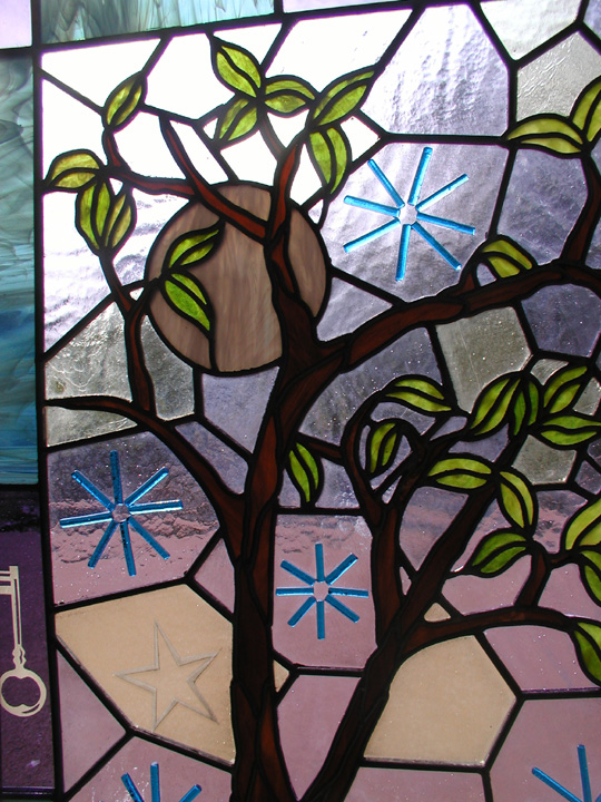 JDRF stained fused leaded glass window