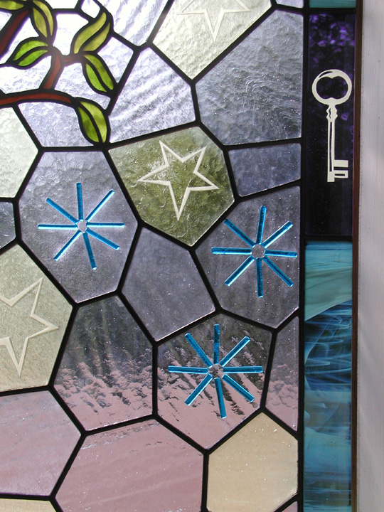 JDRF stained fused leaded glass window