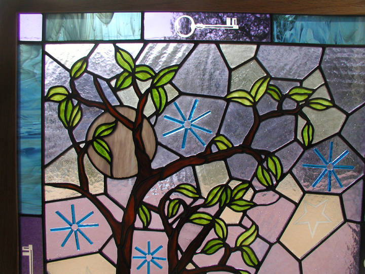 JDRF stained fused leaded glass window