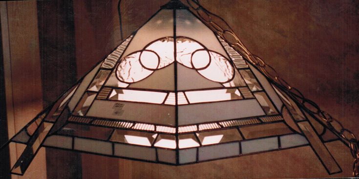 Modern Flat Panel Hanging Stained Glass Lamp