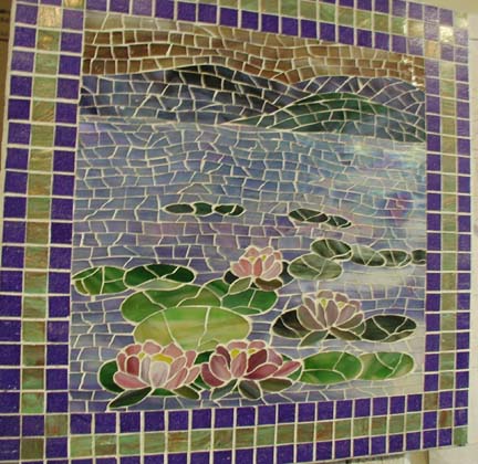Water Lilies Mosaic Wall Hanging