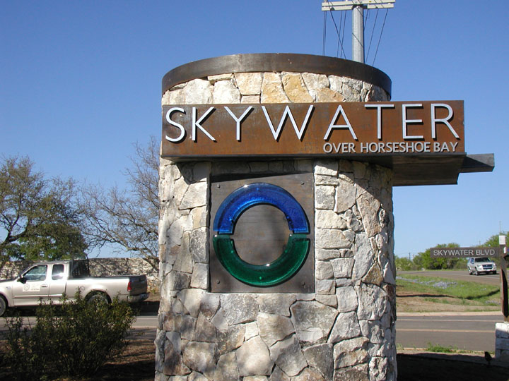 Sky Water Fused Glass Sign