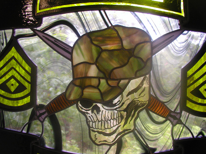 Army Rangers Stained Glass Window