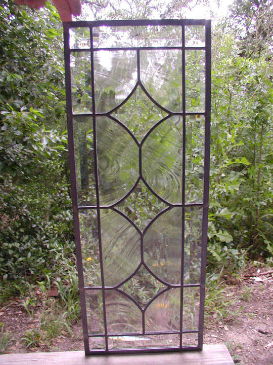 3 Star leaded glass panel with beveled border