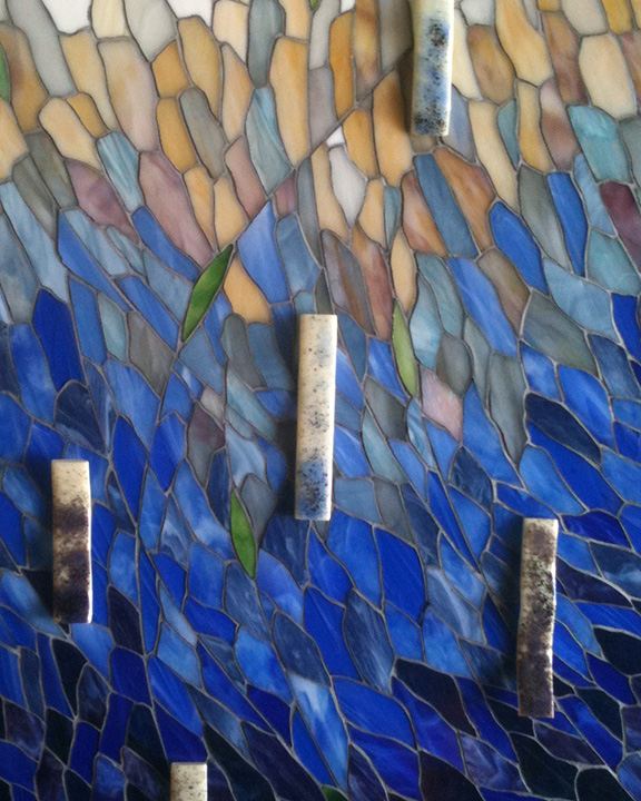 Mosaic with Fused Glass Elements