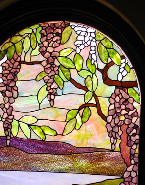 Wisteria Stained Glass Arch Window