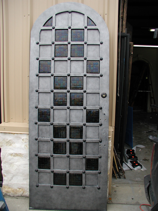 Fused Glass Tiles for Custom Door