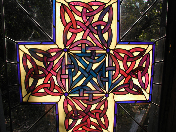 Celtic Knotwork Cross Window