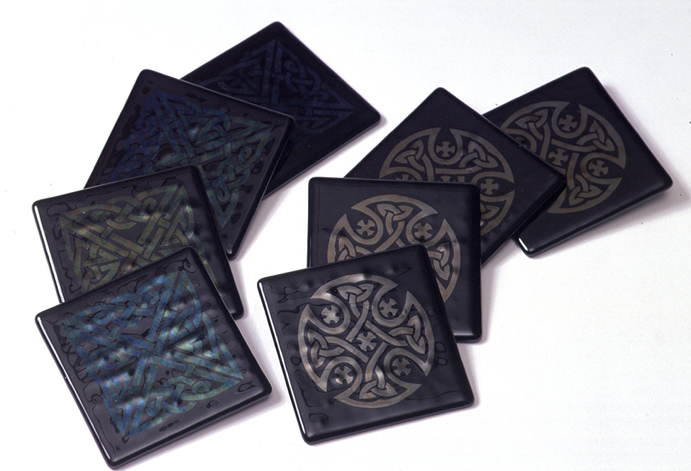 Fused Glass Celtic Tiles