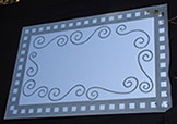 Etched Glass Curly Q Mirror