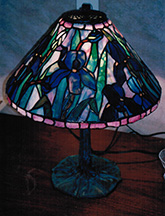 DGS Original Design Stained Glass 14" Iris Lamp