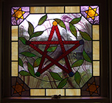 Stained Glass Five Pointed Star Window
