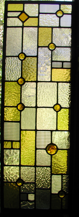 FLW style leaded glass cabinet windows