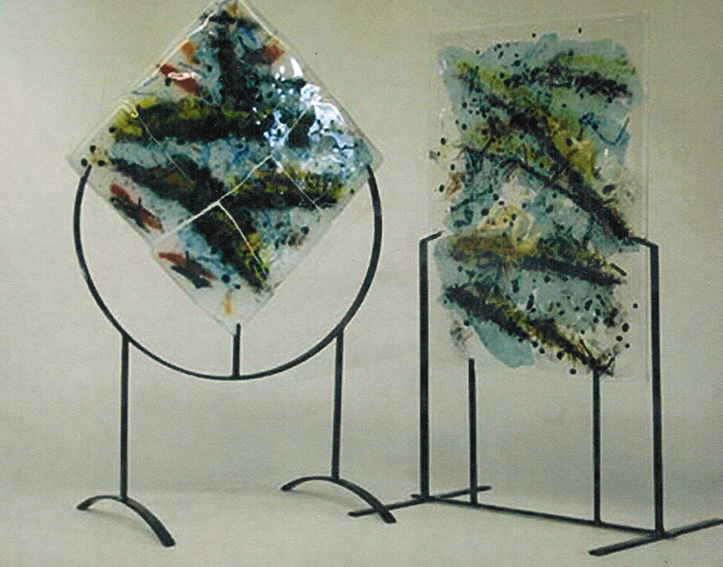 Fused Glass Sculptural Panels both