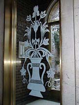 Etched Glass Entryway Panels for reidential Building
