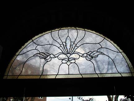 Clear antique glass and bevels transom window