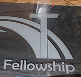 Hill Country Fellowship Etched Glass Transom