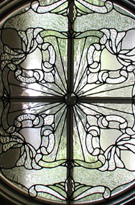 Leaded clear textured glass circle panel