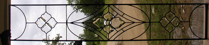 Leaded Restoration glass and bevels transom window
