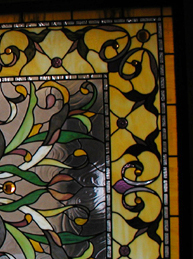 Custom stained glass meditation room window