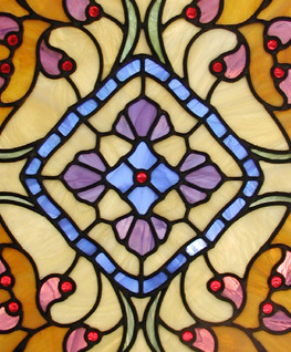 Langston Stained glass Door Panel