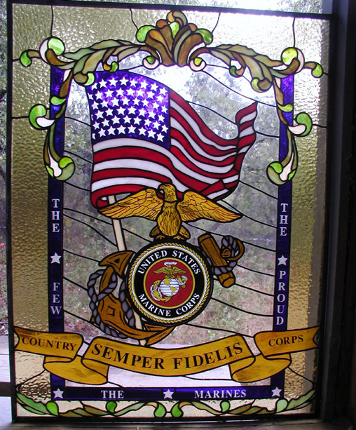 Marines Stained Glass Window