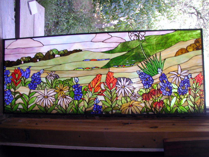 Stained Glass Texas Wildfowers Window